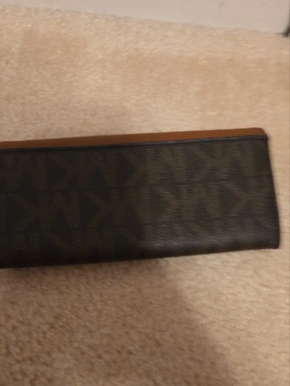 Michael Kors Tan and Black MK Continental Wallet